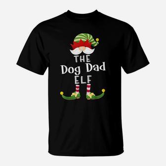 Dog Dad Elf Group Christmas Funny Pajama Party T-Shirt | Crazezy AU
