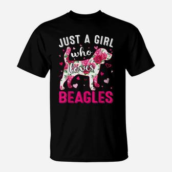 Dog Lover Just A Girl Who Loves Beagles Women Girls T-Shirt | Crazezy UK