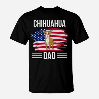Dog Owner Us Flag 4Th Of July Father's Day Chihuahua Dad T-Shirt | Crazezy DE