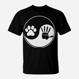 Dog Paw Human Hand Dogs Owner Animal Lover Pet Puppies T-Shirt | Crazezy AU