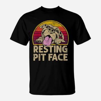 Dog Pitbull Resting Pit Face Funny Gift For Pitbull Lovers T-Shirt | Crazezy