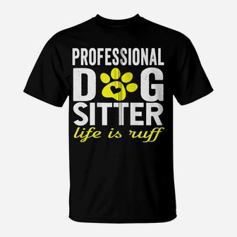 Dog Sitter Walker Funny Dog Mom Dad Joke Pet Humor Gifts Zip Hoodie T-Shirt | Crazezy AU