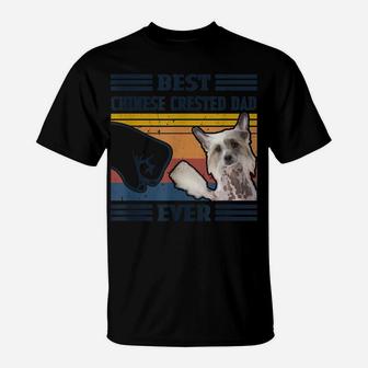 Dog Vintage Best Chinese Crested Dad Ever Father's Day T-Shirt | Crazezy