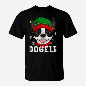 Dogelf Boston Terrier Dog Funny Ugly Christmas Sweater Sweatshirt T-Shirt | Crazezy