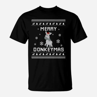 Donkey Lover Christmas Ugly Xmas Donkey Sweater Gift Sweatshirt T-Shirt | Crazezy
