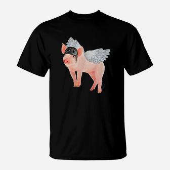 Dont Ever Stop Believing Pig Pink Flying Pig T-Shirt | Crazezy DE