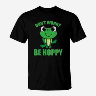Dont Worry Be Hoppy Cute Crazy Frog T-Shirt | Crazezy