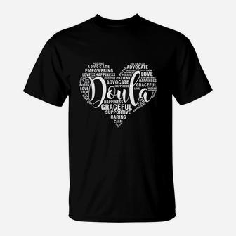 Doula Heart Midwife Labor Birth Worker Gift T-Shirt | Crazezy