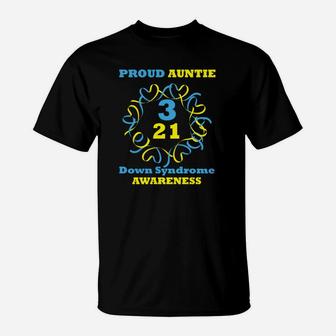 Down Syndrome Awareness Proud Auntie T-Shirt - Thegiftio UK