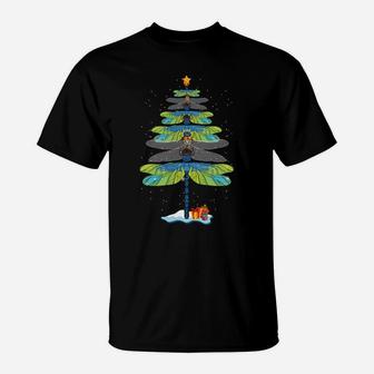 Dragonfly Christmas Tree Christmas Spirit Animal Funny Sweatshirt T-Shirt | Crazezy UK