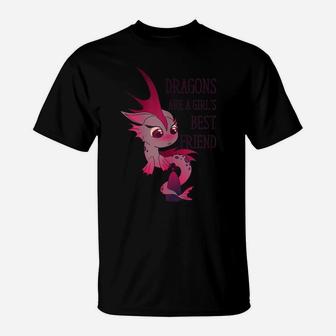 Dragons Are A Girl's Best Friend Funny Women Novelty Gift T-Shirt | Crazezy