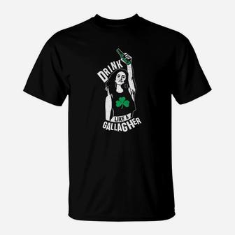 Drink Like A Gallagher Ladies Burnout T-Shirt | Crazezy DE