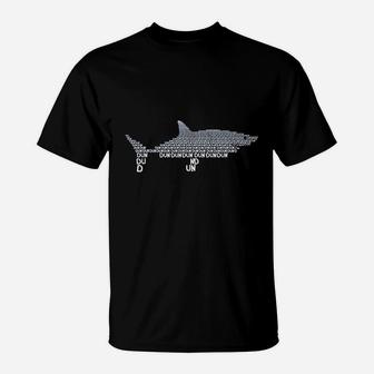Dun Dun Shark Theme Cool Graphic Great White Music T-Shirt | Crazezy UK