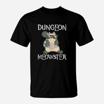 Dungeon Moewster Roleplaying Larp Cats Rpg Dm Funny Cat Gift T-Shirt | Crazezy