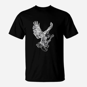 Eagle Playing Guitar Guitarist Musician T-Shirt | Crazezy