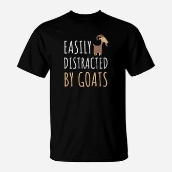Easily Distracted By Goats Goats Lover Cute Gifts T-Shirt - Thegiftio UK