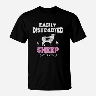 Easily Distracted By Sheep T-Shirt | Crazezy DE