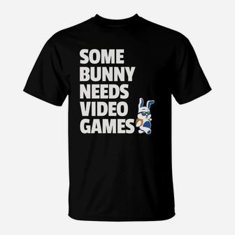 Easter Boys Girls Kids Some Bunny Needs Video Games T-Shirt - Seseable