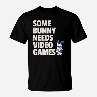 Easter Some Bunny Needs Video Games Boys Girls Kids T-Shirt - Seseable