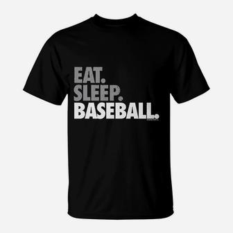 Eat Sleep Baseball Bold Text Youth T-Shirt | Crazezy
