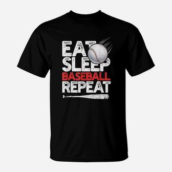 Eat Sleep Baseball Repeat Catcher Pitcher Baseball T-Shirt - Thegiftio