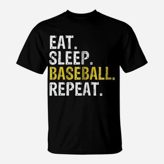 Eat Sleep Baseball Repeat Gift Zip Hoodie T-Shirt | Crazezy