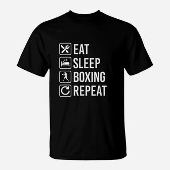 Eat Sleep Boxing Repeat Funny T-Shirt | Crazezy