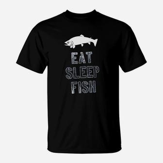 Eat Sleep Fish Funny Fishing Lover Gift For Dad T-Shirt | Crazezy CA