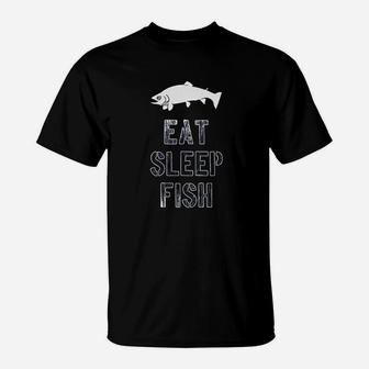 Eat Sleep Fish Funny Fishing T-Shirt | Crazezy