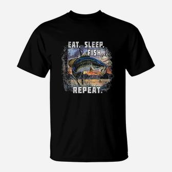 Eat Sleep Fish Repeat T-Shirt | Crazezy DE