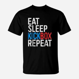 Eat Sleep Kickbox Repeat T-Shirt | Crazezy