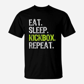 Eat Sleep Kickbox Repeat T-Shirt | Crazezy
