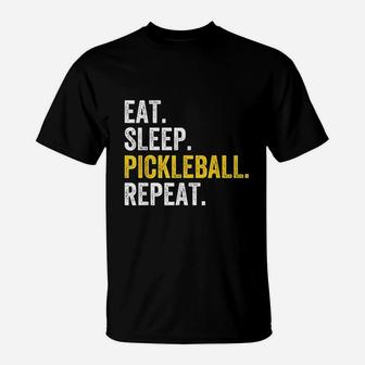 Eat Sleep Pickleball Repeat Player Gift T-Shirt | Crazezy