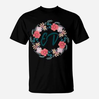 Ed Round Floral Frame Retro Emergency Department Nurse Gift T-Shirt | Crazezy
