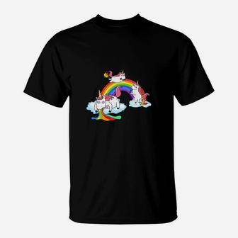 Einhorn Einhörner Regenbogen T-Shirt - Seseable