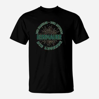Eisenbauer Legenden T-Shirt personalisiert, Feuerwerk-Design Schwarz - Seseable