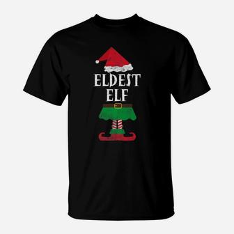 Eldest Elf Siblings Matching Family Christmas T-Shirt | Crazezy CA
