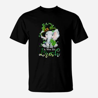 Elephant A Wee Bit Irish For Patrick's Day Lover T-Shirt - Monsterry