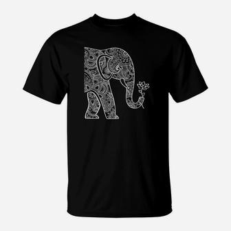 Elephant Holding Lotus T-Shirt - Thegiftio UK