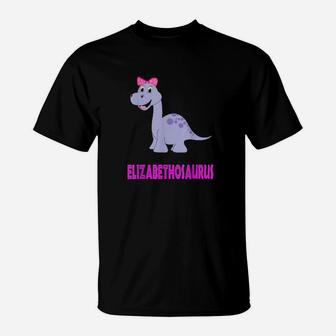 Elizabeth Elizabethosaurus Cool Dinosaur Kid Shirt T-Shirt - Monsterry