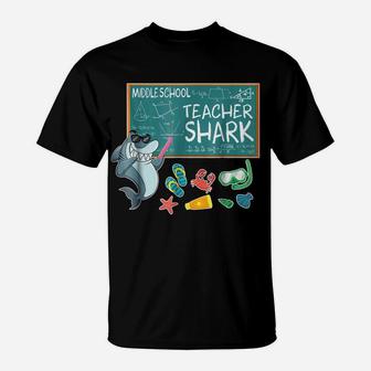 Emotion Face Middle School Teacher Shark Teaching Tshirt T-Shirt | Crazezy