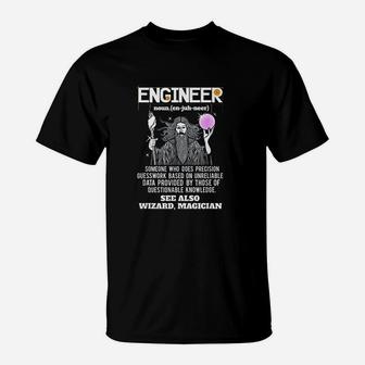 Engineer Funny Mechanical Civil Engineering Wizard T-Shirt | Crazezy