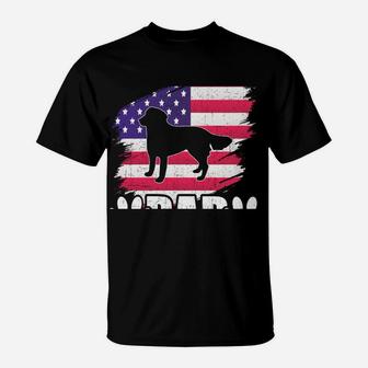 English Shepherd Dad Dog Lover American Us Flag T-Shirt | Crazezy DE