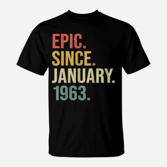 Epic Since January 1963, 57 Years Old, 57Th Birthday Gift Zip Hoodie T-Shirt | Crazezy CA