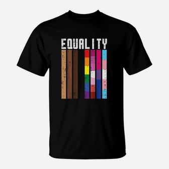 Equality Black Lgbt Pride Rainbow Lesbian Gay Bi Trans Gift T-Shirt | Crazezy