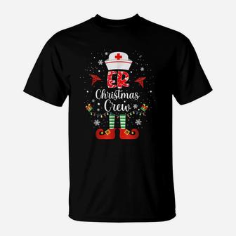 Er Christmas Nurse Crew Family Group Nursing Xmas Pajama T-Shirt | Crazezy