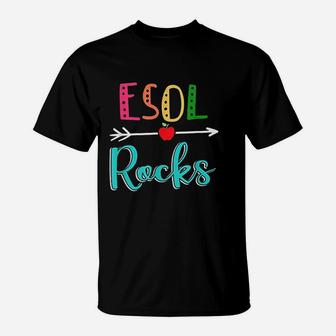 Esol Rocks Teacher Back To School T-Shirt | Crazezy AU