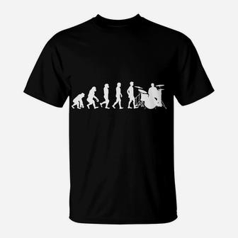 Evolution Drummer Gifts Drums T-Shirt | Crazezy