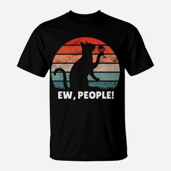 Ew People | Vintage Cat Drinking Wine | Funny Cat Lover Sweatshirt T-Shirt | Crazezy AU