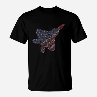 F22 Raptor Airplane Art 4th Of July Flag Patriotic Shirt T-Shirt - Thegiftio UK